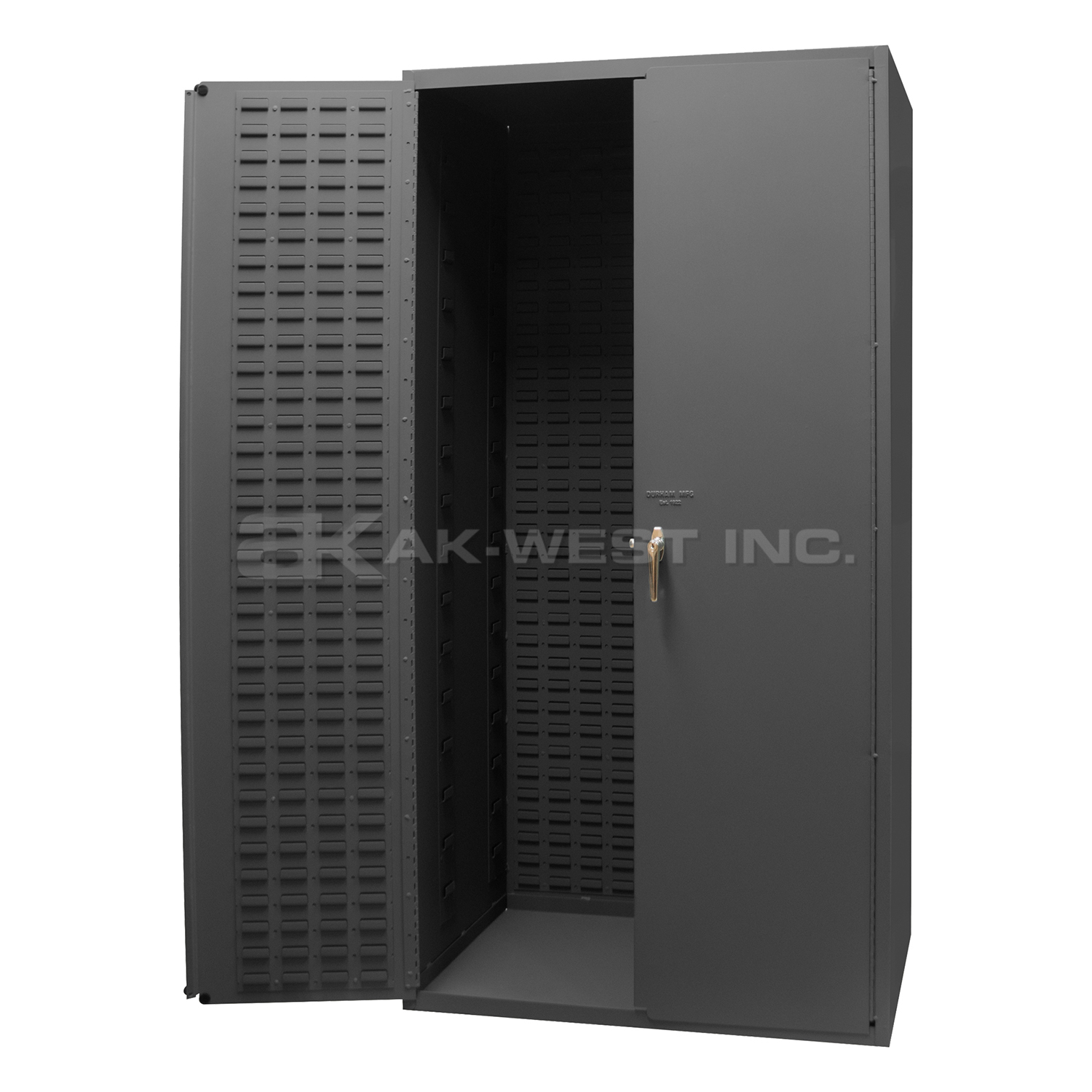 Grey, 36" x 24" x 72" Heavy Duty, 14Ga. Steel, Lockable, Flush Door, Customizable Cabinet w/ Louvered Doors and Back