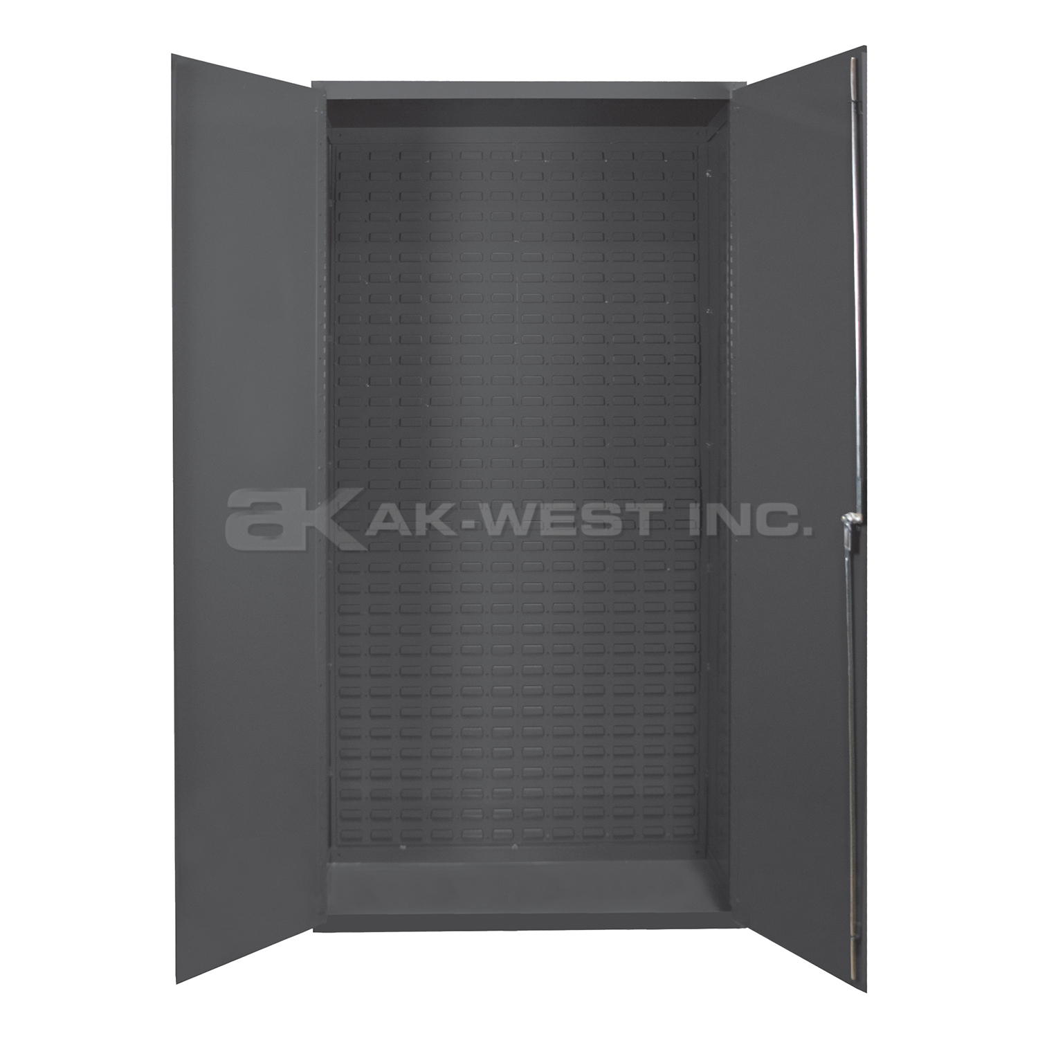 Grey, 36" x 18" x 72" Heavy Duty, 14Ga. Steel, Lockable, Flush Door, Customizable Cabinet w/ Louvered Back