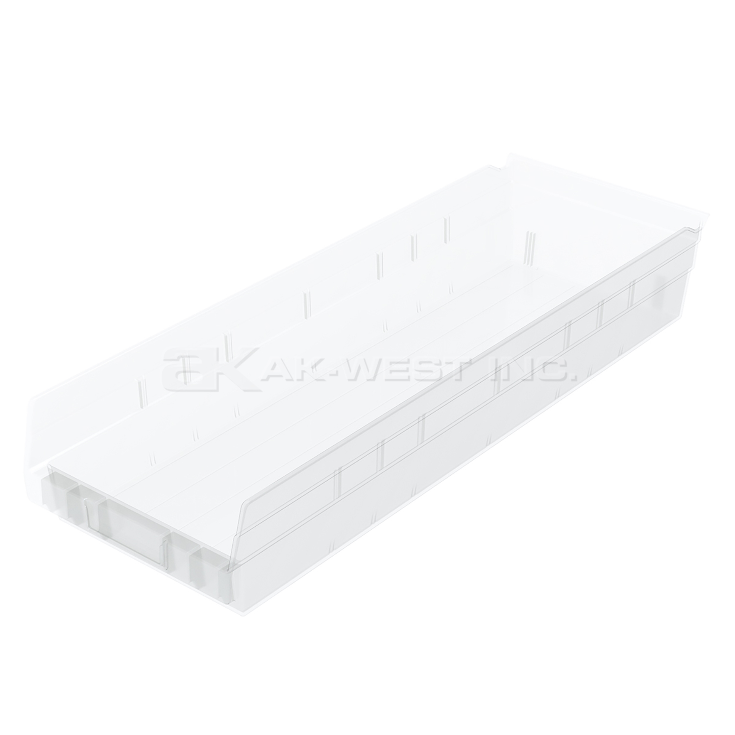 Clear, 23-5/8" x 8-3/8" x 4" Shelf Bin (6 Per Carton)