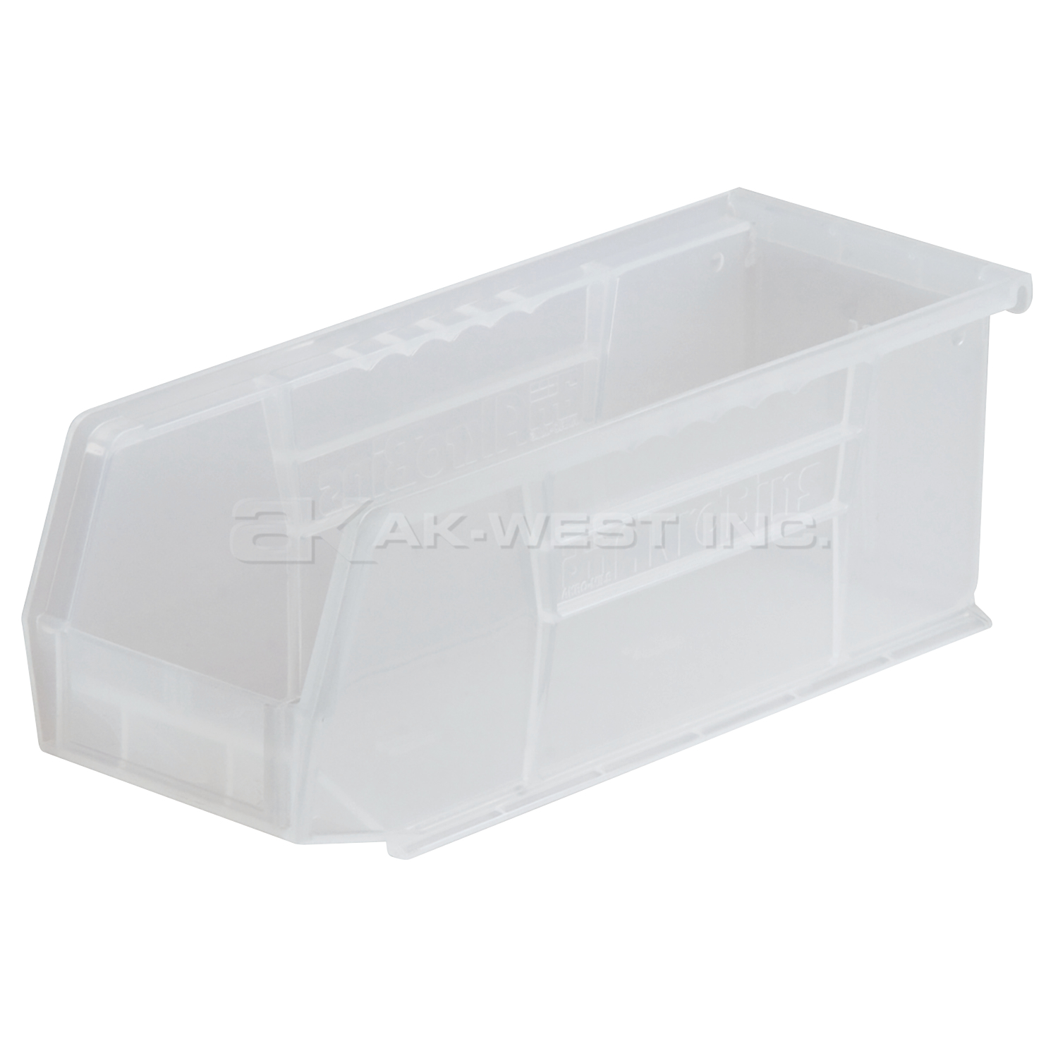 Clear, 10-7/8" x 4-1/8" x 4" Hanging and Stacking Bin (12 Per Carton)