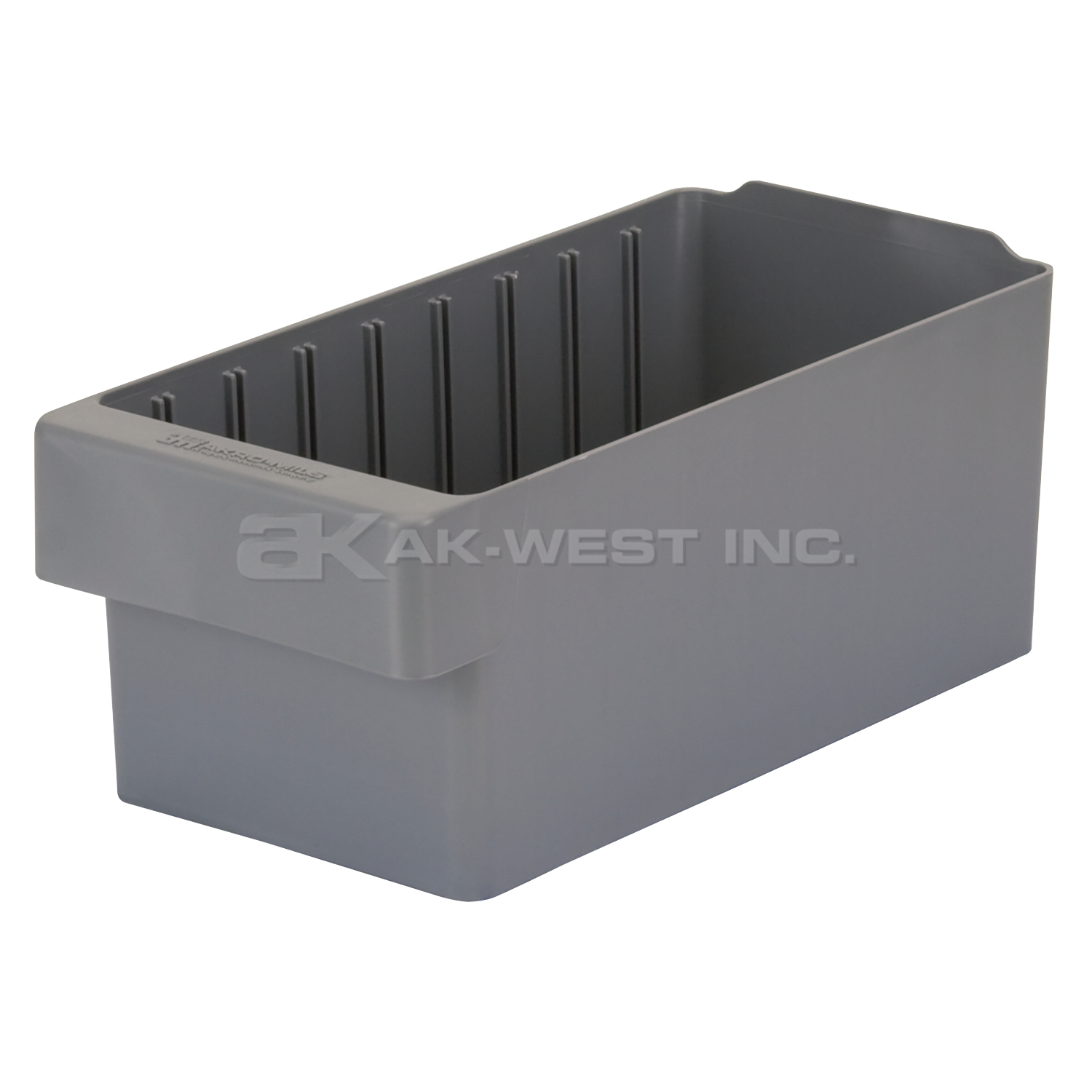 Grey, 12" x 5-9/16" x 4-5/8" Drawer Bin (6 Per Carton)